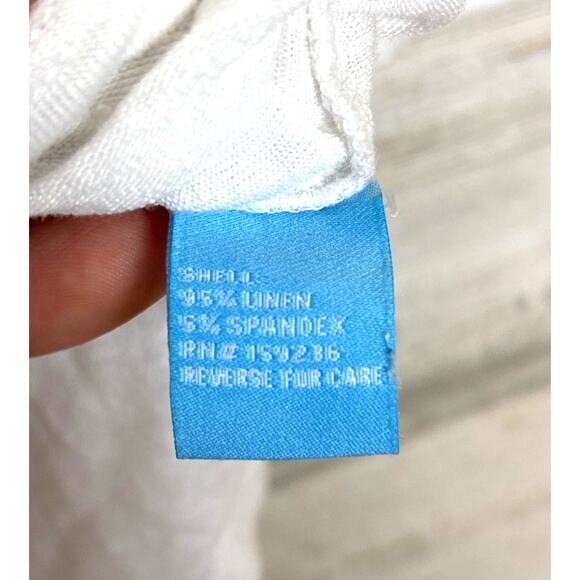 J. McLaughlin Womens Large White Linen Button Down Lightweight Blouse Top - Picture 4 of 5